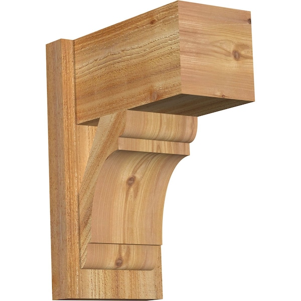 Ekena Millwork Olympic Block Rough Sawn Outlooker, Western Red Cedar, 8"W x 14"D x 18"H OUT08X14X18OLY05RWR - main